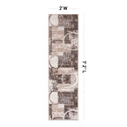 Rugshop Contemporary Abstract Circle Design Soft Runner Rug 2' X 7'2'' Brown