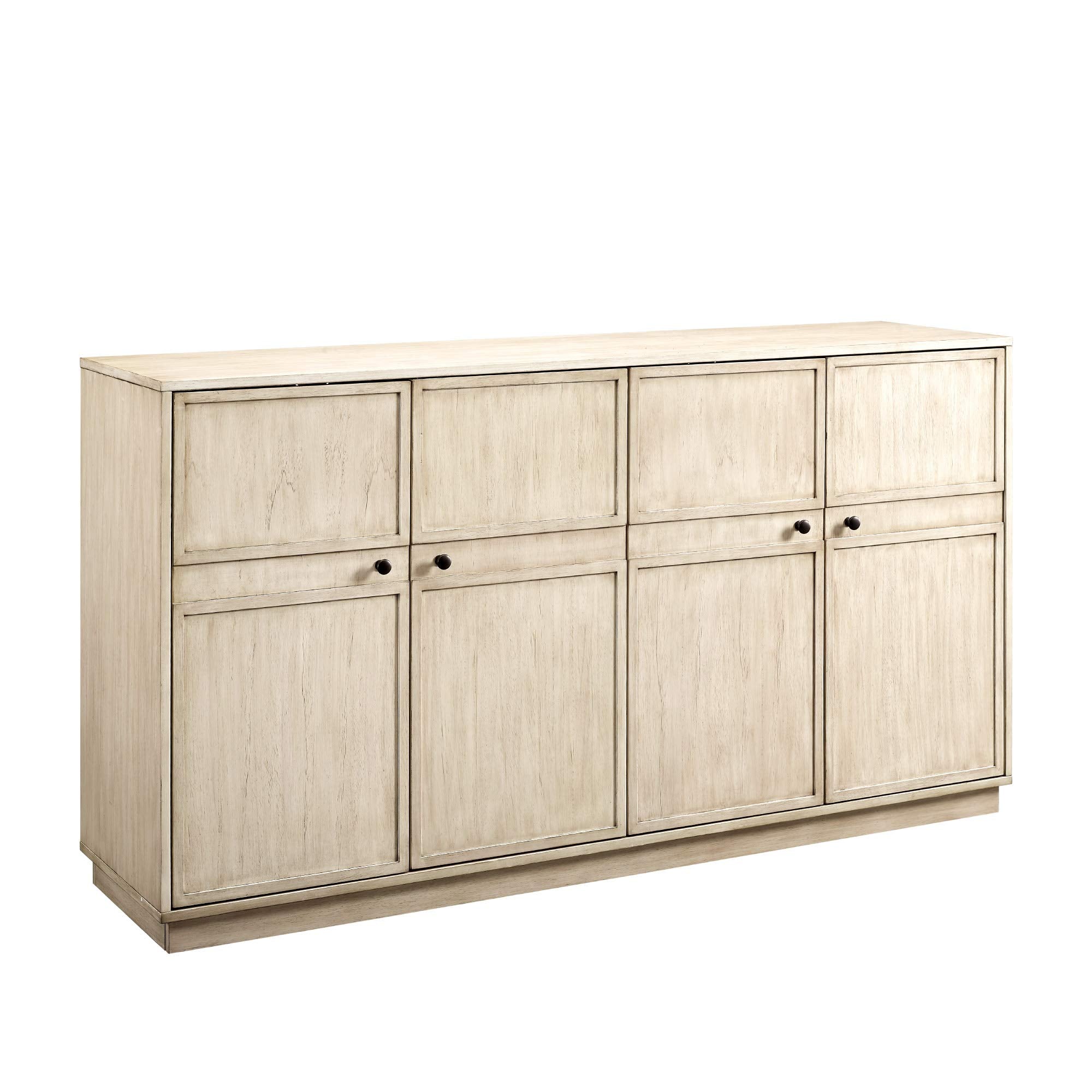 Walker Edison Alden Versatile 4 Door FramedStorageSideboard, 62 Inch, Birch