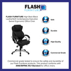 Flash Furniture Hawkins High Back Black Leathersoft Contemporary Executive Swivel Ergonomic Office Chair