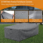 Startwo Patio Furniture Covers Waterproof For Coffee Table Cover, Heavy Duty Durable Rectangular Outdoor Table Cover Fits Up To 48L X 28Wx 13H Inches, Grey