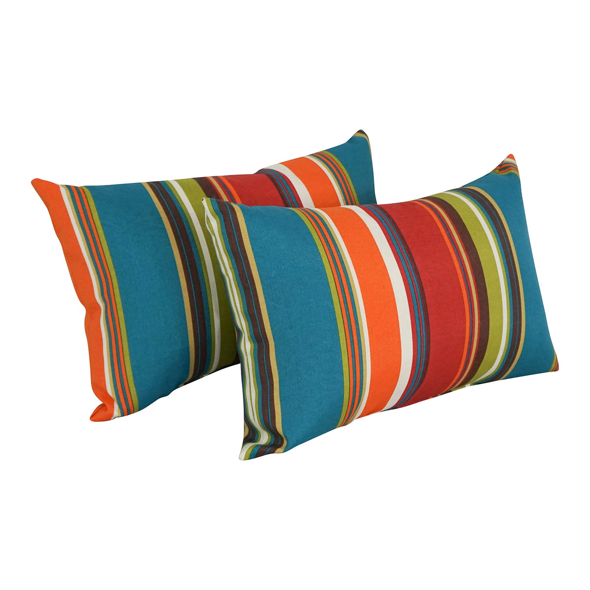 Blazing Needles 9911-S2-REO-51 Outdoor Throw Pillows (Set of 2), 12&quot; x 20&quot;, Westport Teal