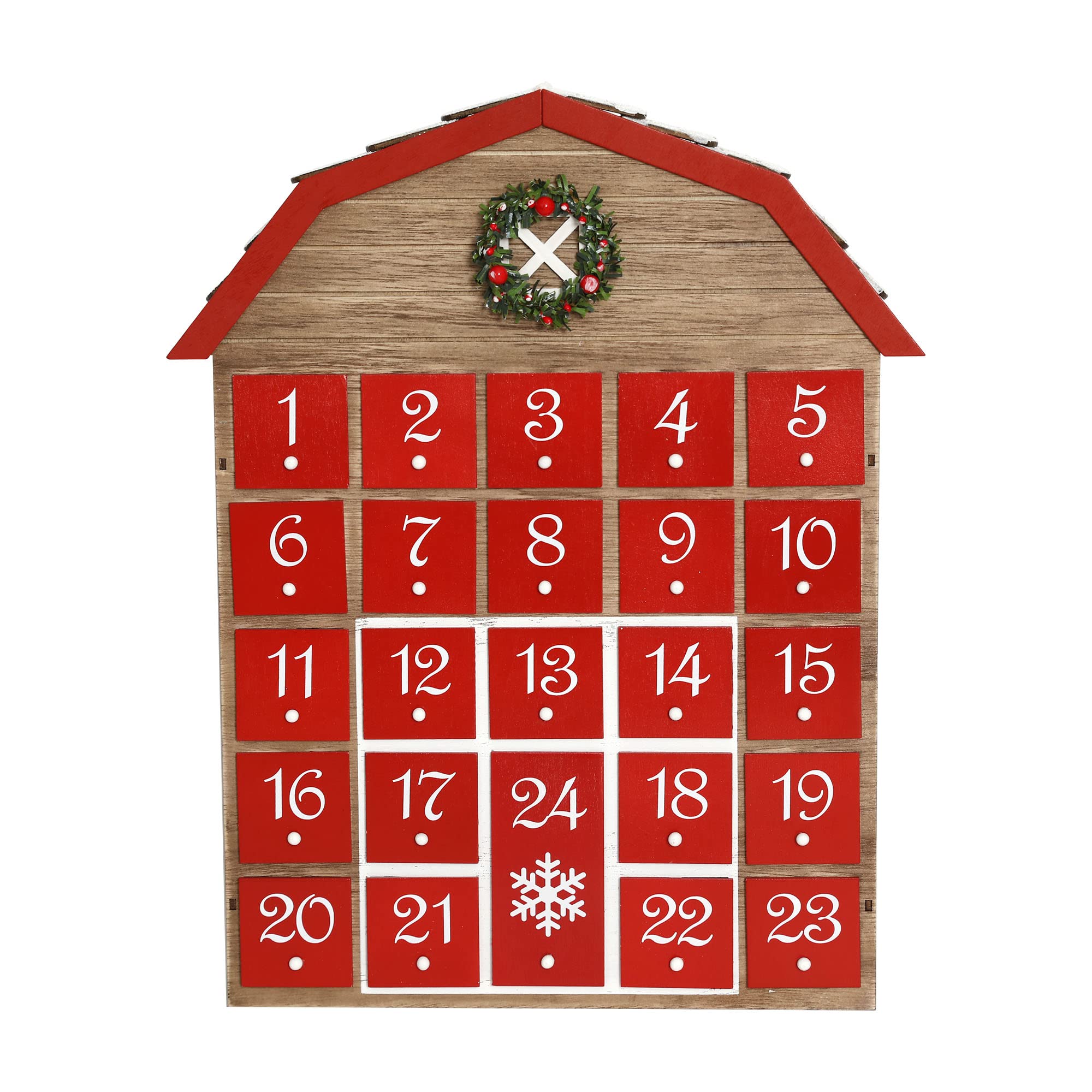 Wooden Advent Calendar House with 24 Drawers Countdown to Christmas Decoration for Adults Kids PIONEER-EFFORT