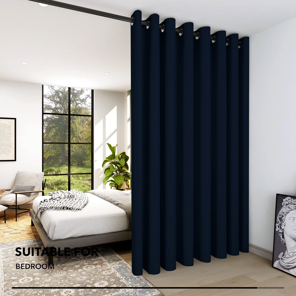 Deconovo Wide Width Drapes For Sliding Glass Doors - Extra Wide Curtains 100 Inches, Blackout Grommet Noise Reducing Drapes For