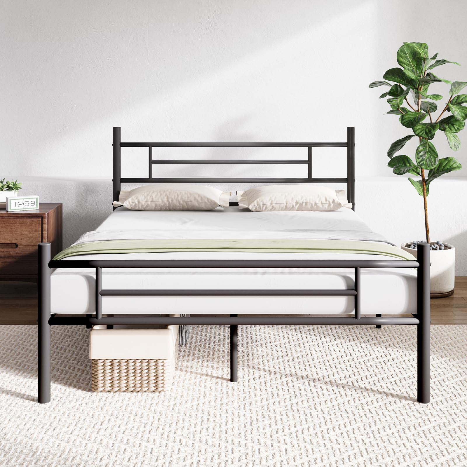 Novilla Full Size Bed Frame With Headboard And Footboard, 14 Inch Metal Platform Bed Frame, Under Bed Storage, Strong Metal Slats Support, Mattress Foundation No Box Spring Needed