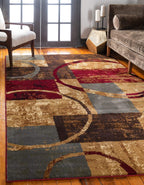 Unique Loom Barista Collection Area Rug - Kouillou (4' 1'' x 6' 1'' Rectangle, Multi/ Brown)