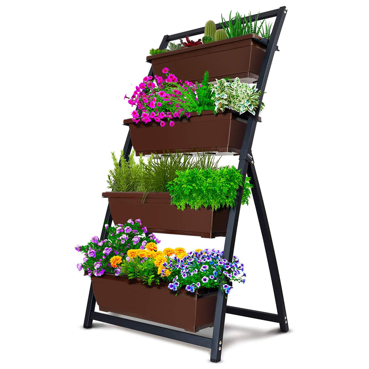 Outland Living 4-Ft Raised Garden Bed - Vertical Garden Freestanding Elevated Planters 4 Container Boxes - Good For Patio Balcon