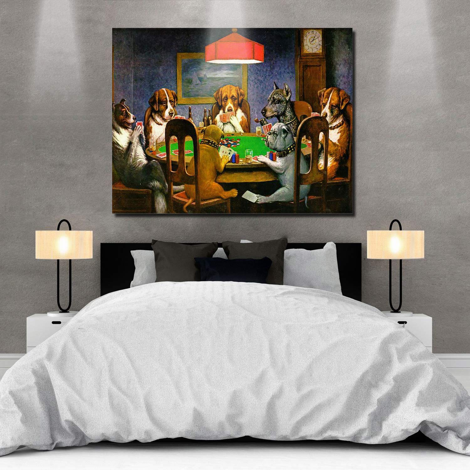 Canvas Print Wall Art - Pokers Dogs Dogs Playing Cards - Wall Decor Modern Artwork Paintings Pictures For Living Room Stretched