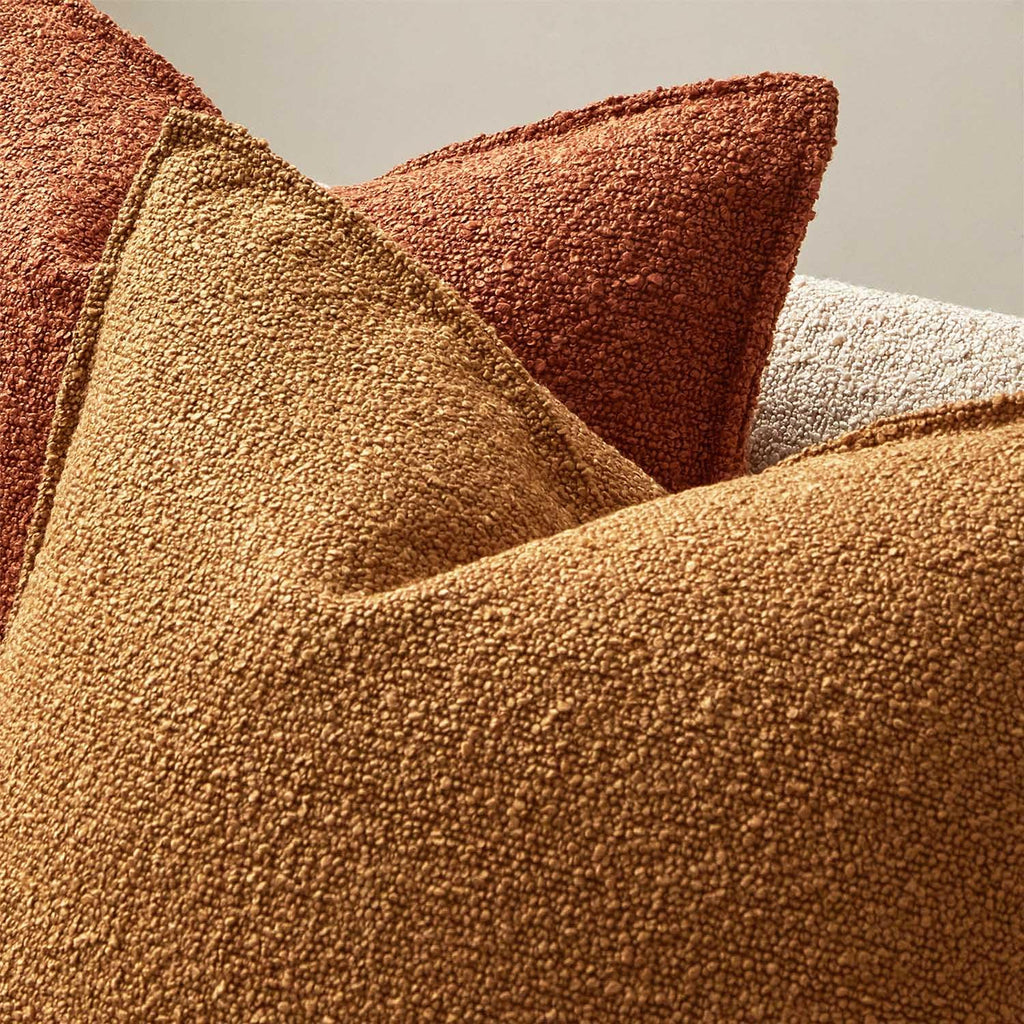 Juspurbet Mustard Yellow Boucle Throw Pillow Covers 24X24 Inch Set Of 2 For Couch Bedroom Sofa Living Room Decorative Soft Thick