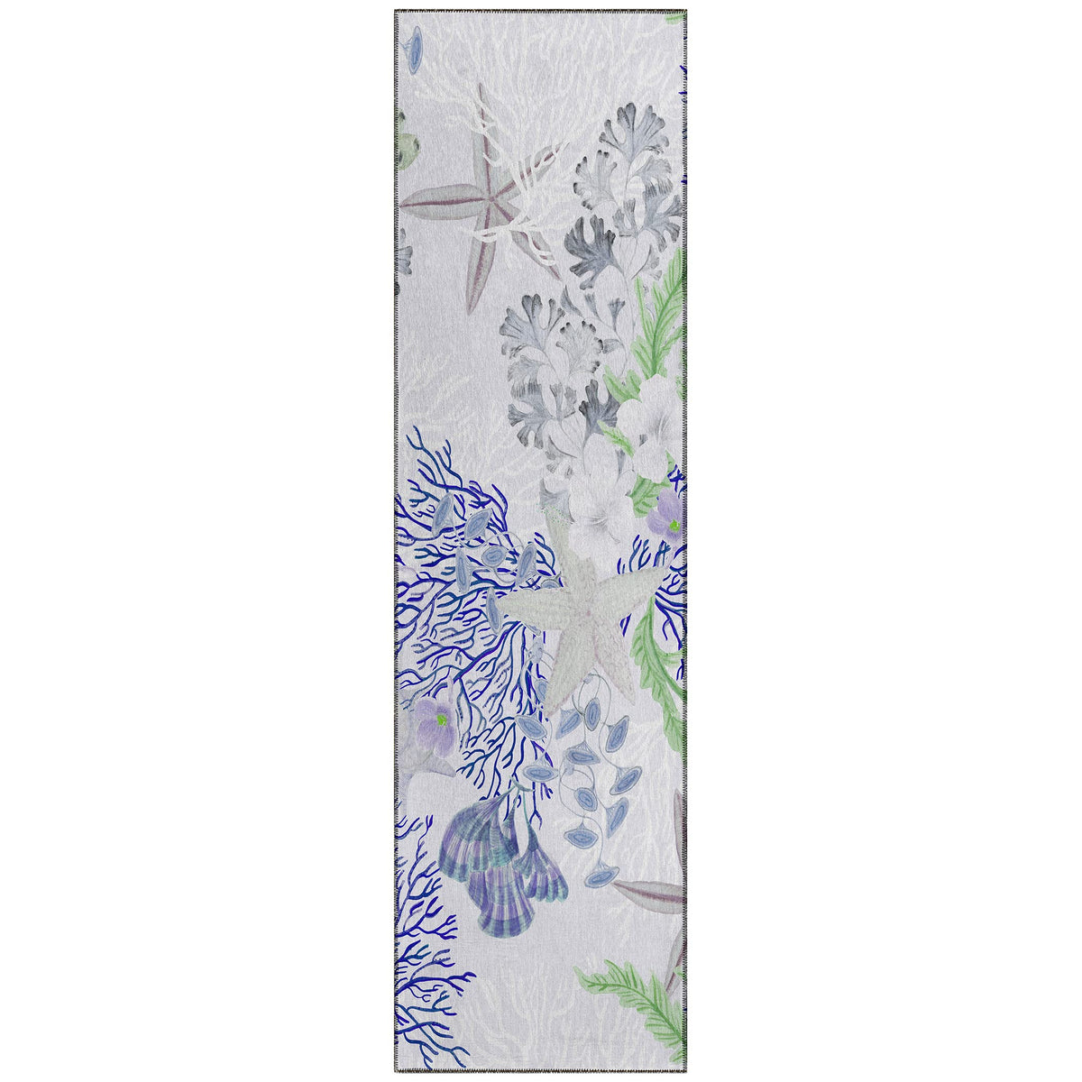 Addison Rugs Surfside Asr31 Blue 2'3&quot; X 7'6&quot; Indoor Outdoor Runner Rug, Easy Clean, Machine Washable, Non Shedding, Bedroom, Living Room, Dining Room, Kitchen, Patio Rug