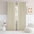 DUALIFE Cream Beige Curtains 84 Inch Length - Back Tab Pleated Room Darkening Curtains for Bedroom Dining Room, Patio Sliding Gl