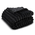 Korbliss Super Soft Queen Blanket For Bed, Premium Silky Flannel Fleece With 3D Striped Jacquard Design, Lightweight And Cozy Fo