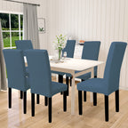 Easy-Going 100% Waterproof Dining Room Chair Cover Set Of 8, Stretch Jacquard Parson Chair Slipcover Removable Washable Chair Protector For Home, Restaurant, Banquet (Large, Bluestone)