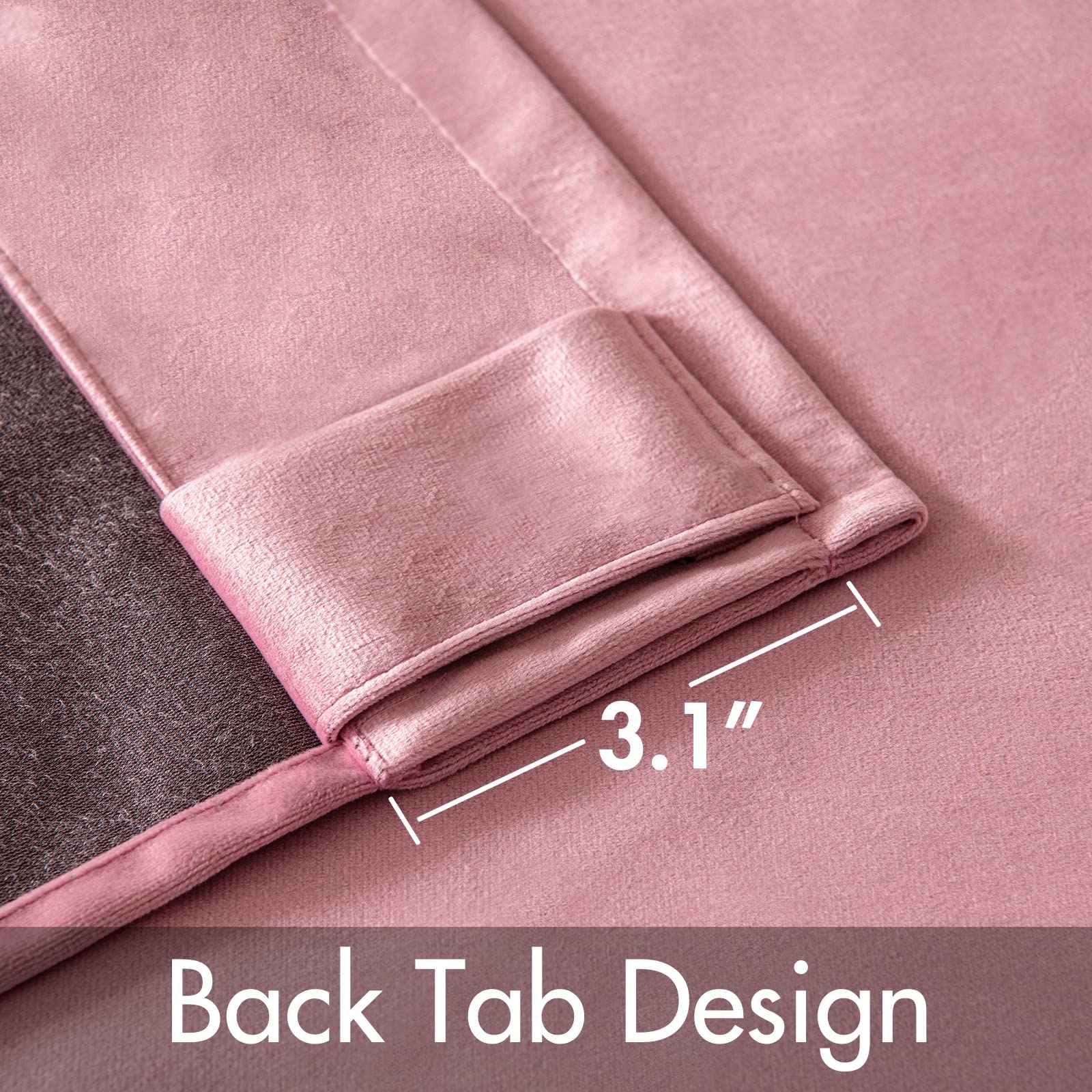 Miulee Velvet Curtains 108 Inches Long 2 Panels - Luxury Blackout Curtains For Girls Bedroom Nursery Living Room Thermal Insulated Super Soft Window Drapes Rod Pocket & Back Tab, Blush Pink