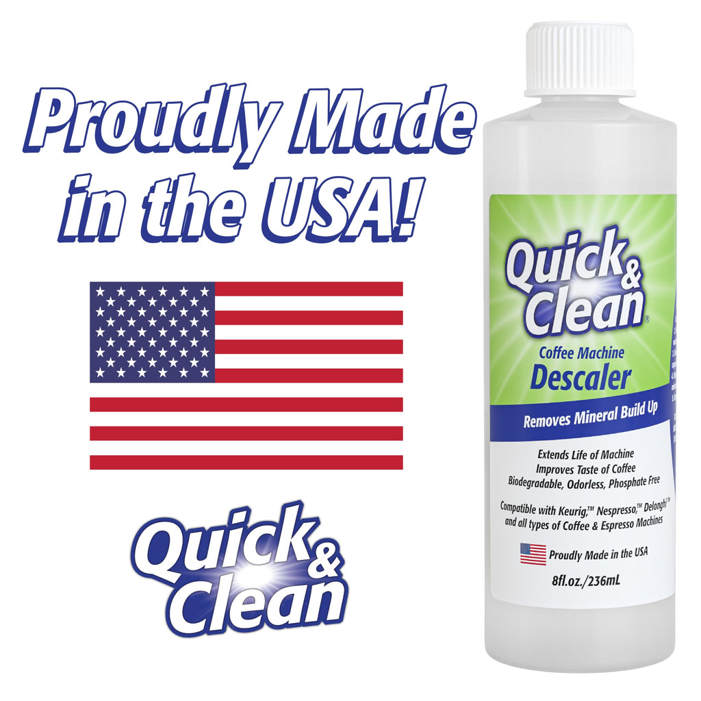 Quick & Clean 2-Pack Descaler (4 Total Uses) - Made In The Usa - Descaling Solution For Keurig, Nespresso, Ninja, Delonghi, Coff