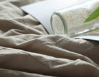 F.Y.Dreams 100% Washed Cotton Duvet Cover For Weighted Blanket 60X80 Inches With 8 Ties, Zipper On Long Side/Khaki/Just Duvet Co