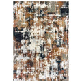 HomeRoots 6' X 9' Ivory Gray Abstract Sectors Indoor Area Rug