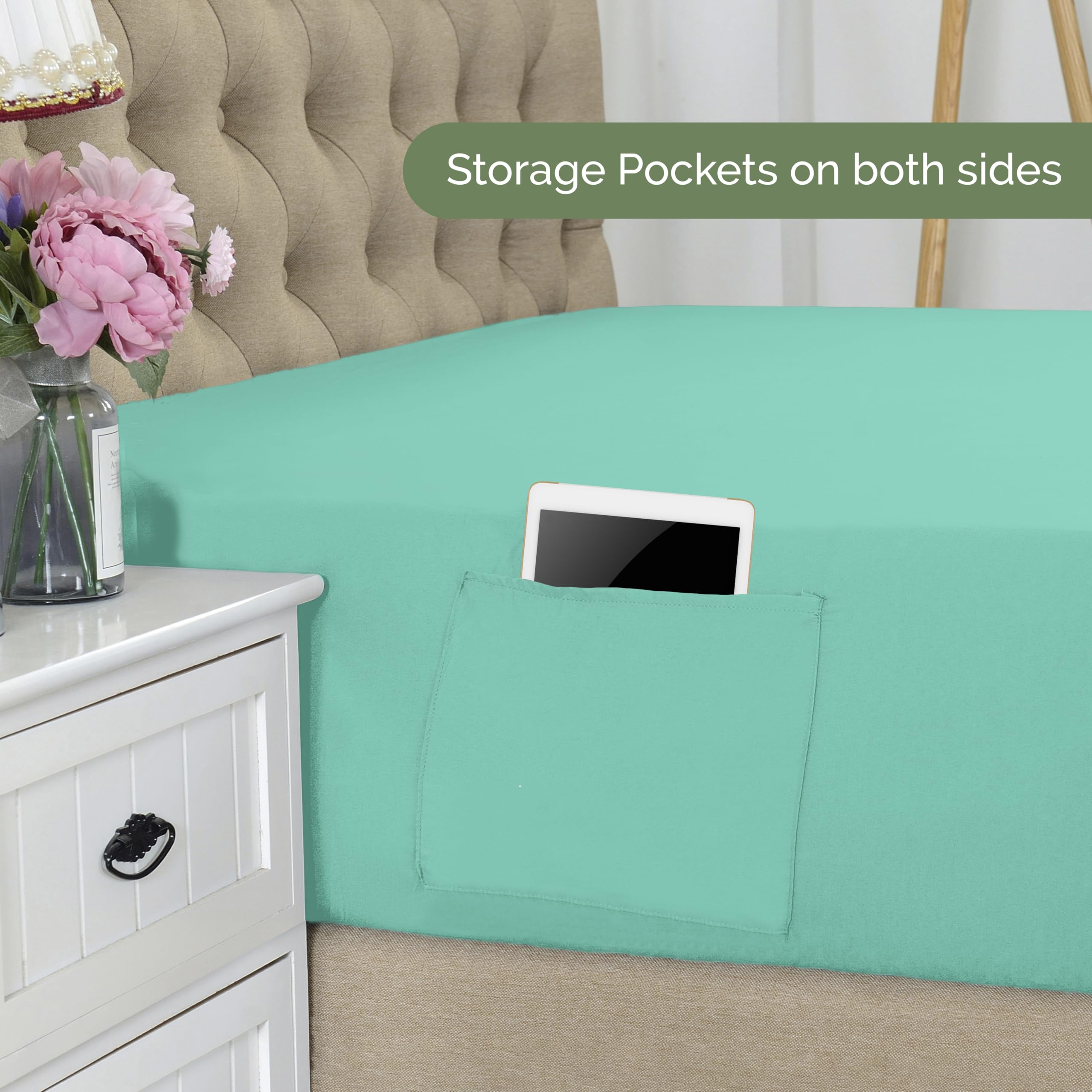 Elegant Comfort 1500 Premium Hotel Quality 18-21 Inches Deep - Extra Deep Pocket Single Fitted Sheet For High Mattress, Luxury And Softest, Smart Pocket - Wrinkle Free, Twin/Twin Xl, Paradise Teal