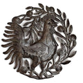 Kitchen Wall Metal Decor, Rooster, Farm House, Indoor Outdoor Display, Handmade in Haiti from Recycled Steel Barrels 15.5 x 15.7