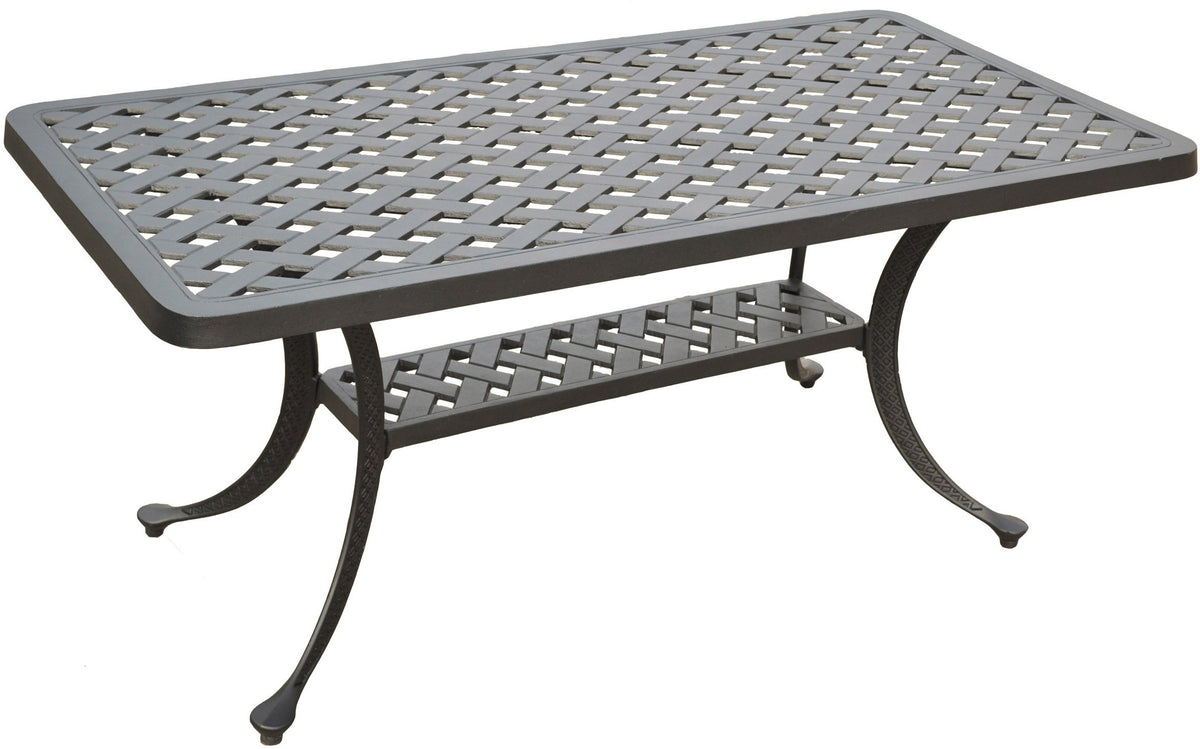 Crosley Furniture Sedona Weather Resistant Cast Aluminum Outdoor Coffee Table for Patio, Deck, Porch, Black