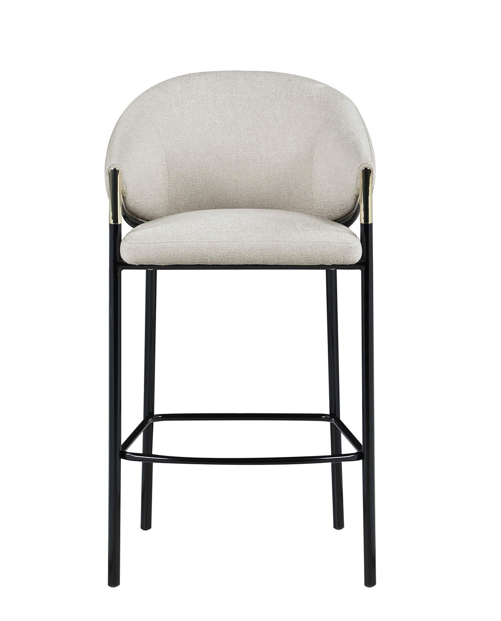 Coaster Home Furnishings Chadwick Farlow Set of 2 Pub Height Bar Stool Beige Fabric Upholstered Barstool Sturdy Metal Frame with Footrest 183437