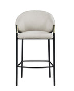 Coaster Home Furnishings Chadwick Farlow Set of 2 Pub Height Bar Stool Beige Fabric Upholstered Barstool Sturdy Metal Frame with Footrest 183437