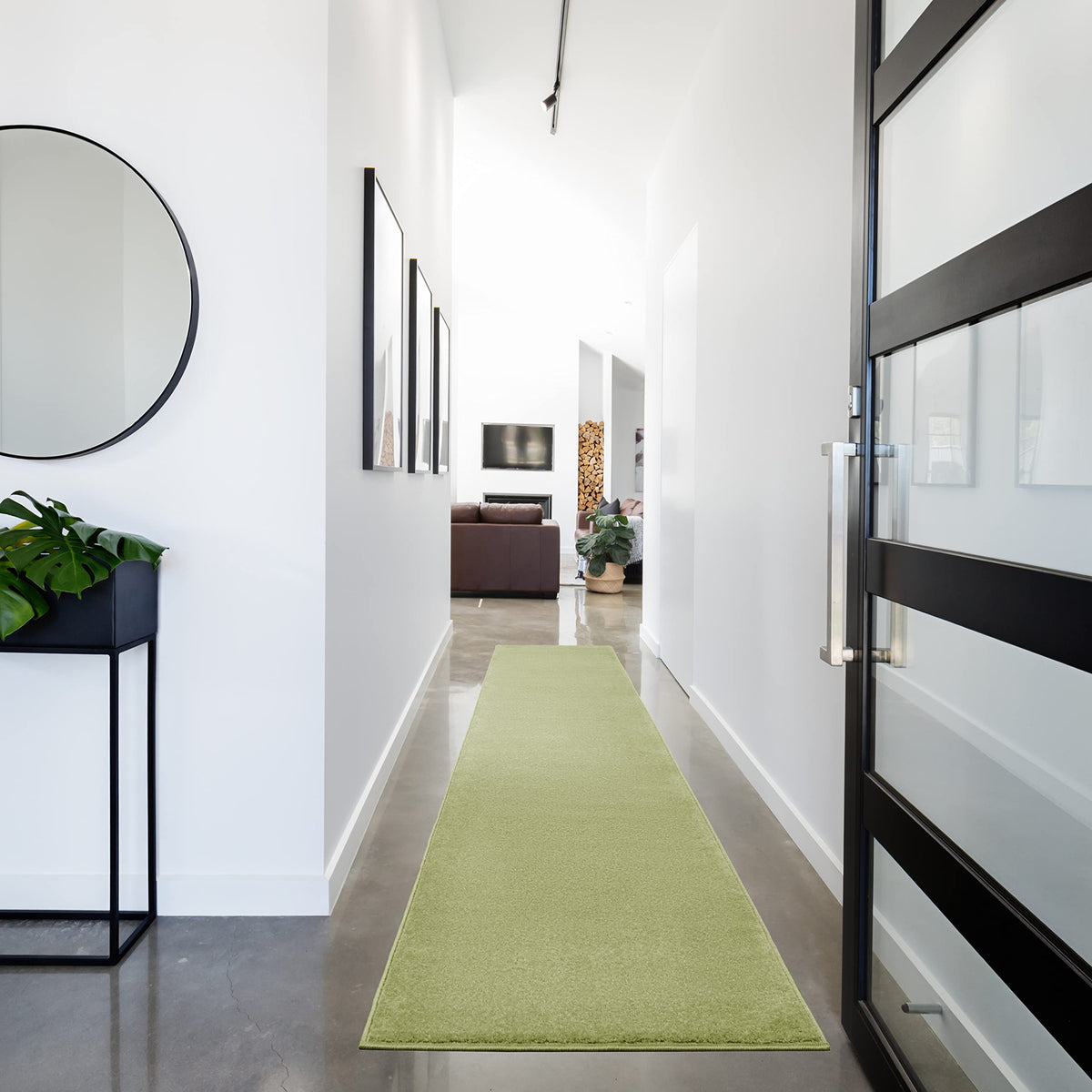 Nourison Essentials Indoor/Outdoor Green 2'2' X 12' Area Rug, Easy Cleaning, Non Shedding, Bed Room, Living Room, Dining Room,