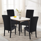 Searchi Dining Room Chair Covers Set Of 4, Stretch Jacquard Parsons Chair Slipcovers Removable Washable Kitchen Chair Protector Cover For Dining Room, Hotel, Ceremony (Black Rhombus)