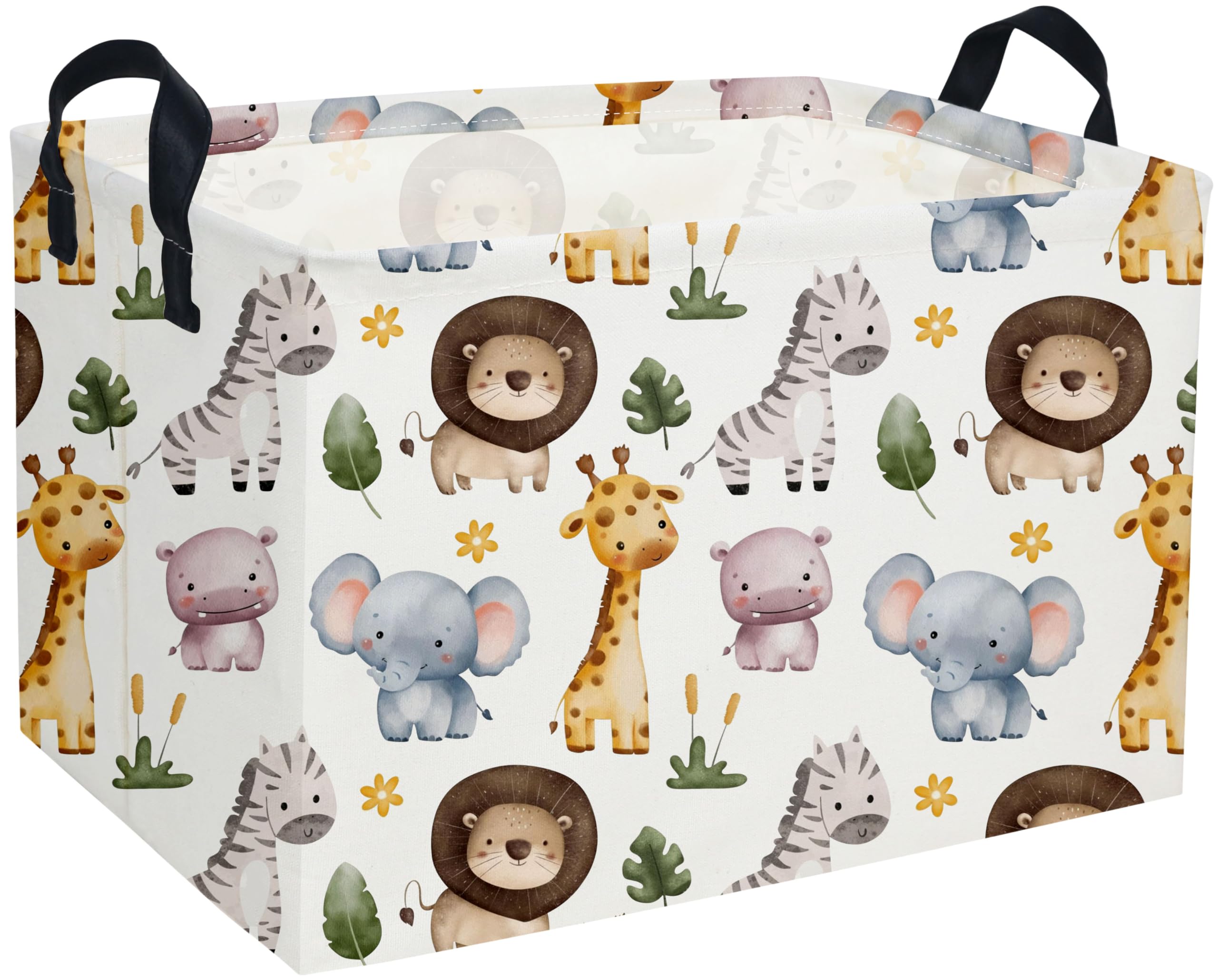 DDBASKET Rectangular Kids Basket Animals Storage Baskets Cute Basket Toy Storage Bin Zoo Room Decor for Home(Zoo)