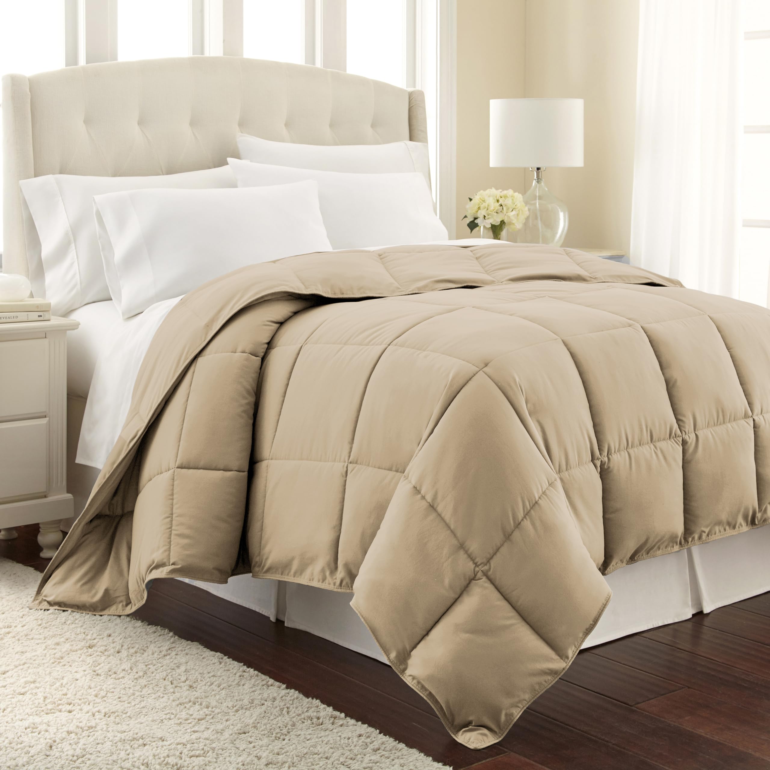 Southshore Vilano Full Size Or Queen Comforter Duvet Insert, Cozy Down Alternative, Soft Microfiber; Soft Sand Color To Match Yo