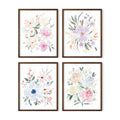 HAUS AND HUES Flower Wall Decor - Set of 4 Floral Wall Art, Floral Wall Decor, Flower Wall Art, Framed Flower Painting, Floral P