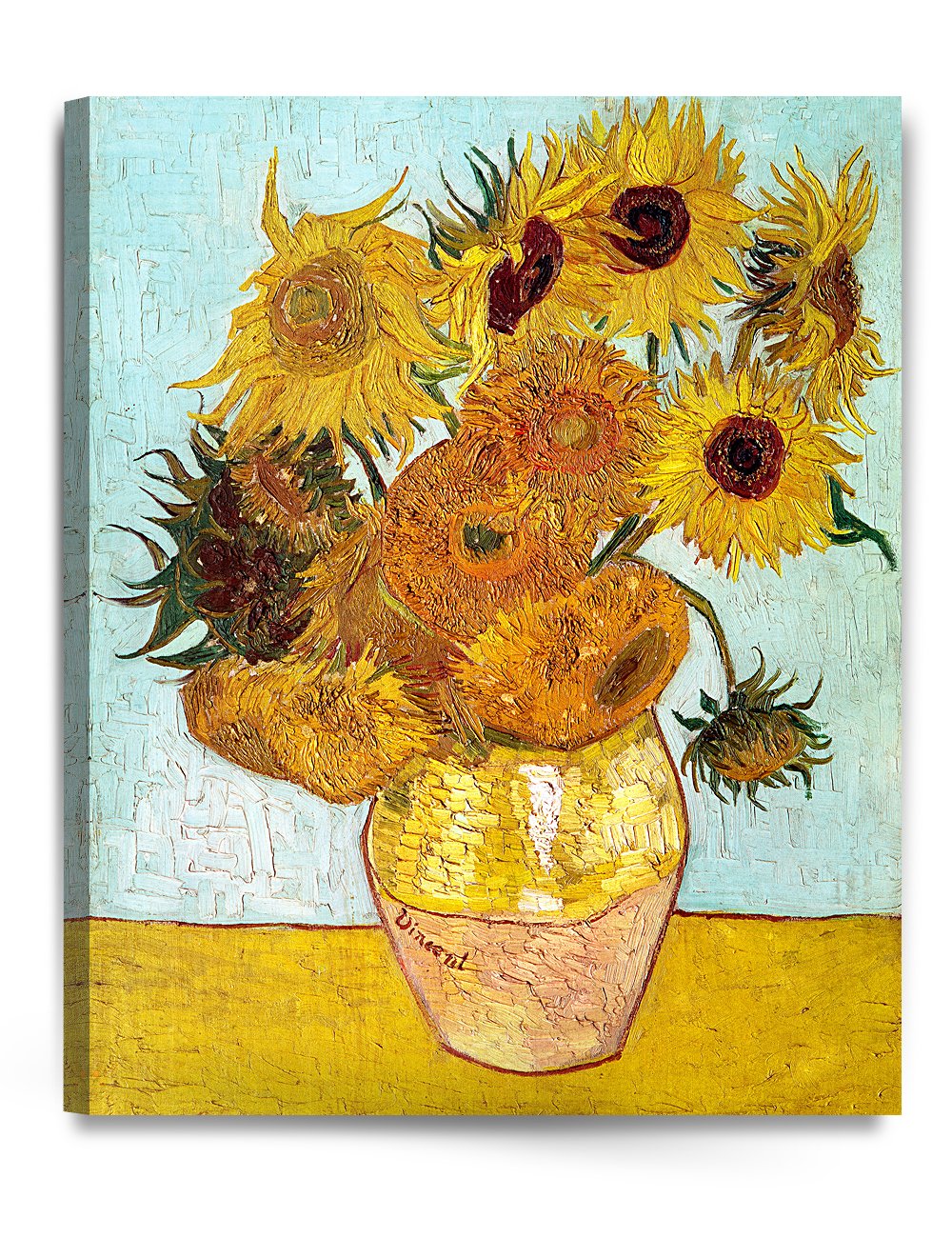 DECORARTS - Twelve Sunflowers, Vincent Van Gogh Reproductions. Giclee Canvas Print Wall Art for Home Wall Decor. 24x30x1.5 in