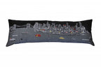 HomeRoots Grey 45' Black and White NYC Nighttime Skyline Lumbar Decorative Pillow