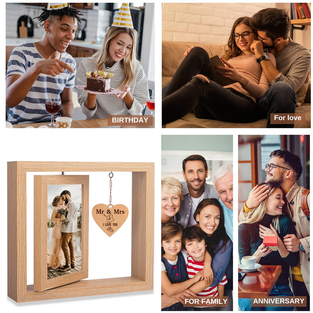 Mr And Mrs Wedding Picture Frame, Rotating Floating Weddingcool Wedding Bride To Be Bridal Shower Gifts For Couples Unique 2023-