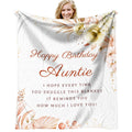 Jnufoju Aunt Birthday Gift Throw Blankets 60 X 50 Inch, Birthday Gift For Auntie From Niece, Happy Birthday Auntie Gifts, Birthd