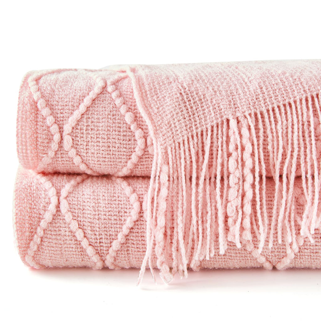 Inhand Christmasthrow Blankets For Couch, Gifts For Women Cozy Home Decor Knit Blanket, Pink Lightweight Decorative Blankets And
