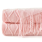 Inhand Christmasthrow Blankets For Couch, Gifts For Women Cozy Home Decor Knit Blanket, Pink Lightweight Decorative Blankets And