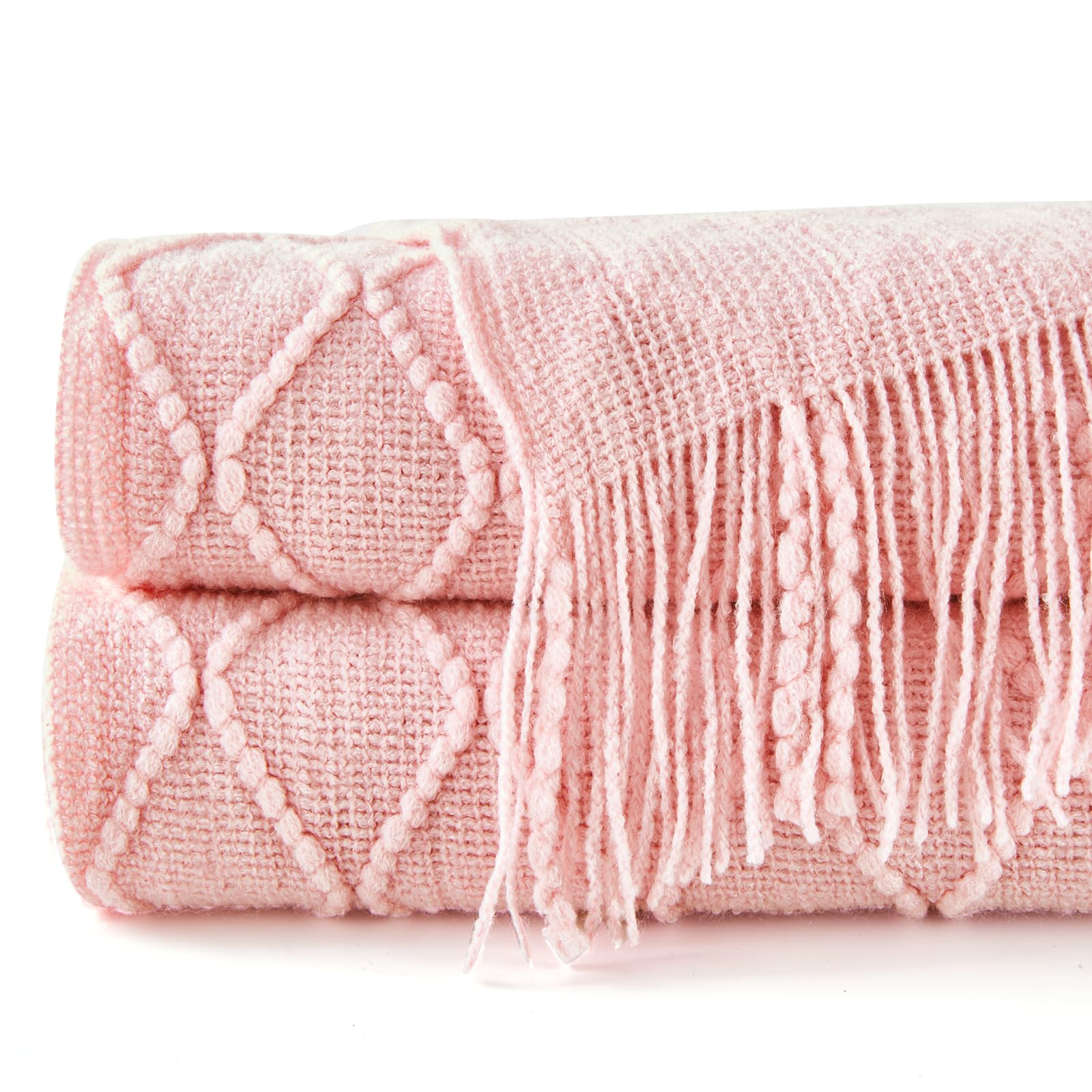 Inhand Christmasthrow Blankets For Couch, Gifts For Women Cozy Home Decor Knit Blanket, Pink Lightweight Decorative Blankets And