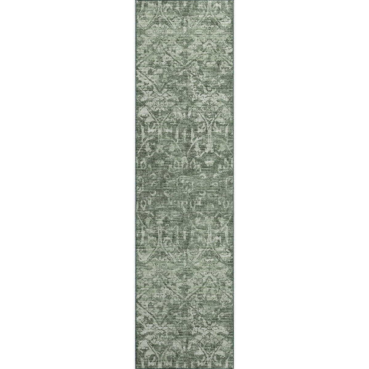 Aberdeen Ab1 Green 2'3&quot; X 7'6&quot; Runner Rug