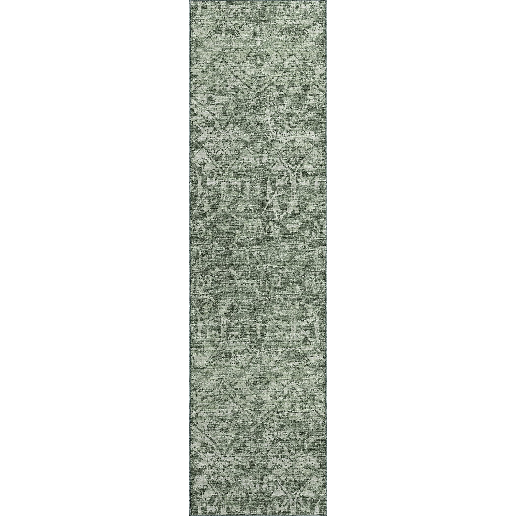 Aberdeen Ab1 Green 2'3" X 7'6" Runner Rug