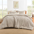 Litanika Khaki King Comforter Set, 3 Pieces Lightweight Tufted Bedding Sets, Down Alternative Comforter Fluffy Bed Set Gift Choi