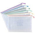 Tamaki 6 Pack Mesh Zipper Pouch With Label Pocket, Waterproof Zipper Bags, Document Bag Letter/A4, Durable Pouches For Organizat