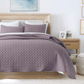 Horimote Home Quilt Queen Size Grayish Purple, Lightweight Quilt For Summer Ultra-Soft Microfiber Modern Style Quilted Clouds Pa