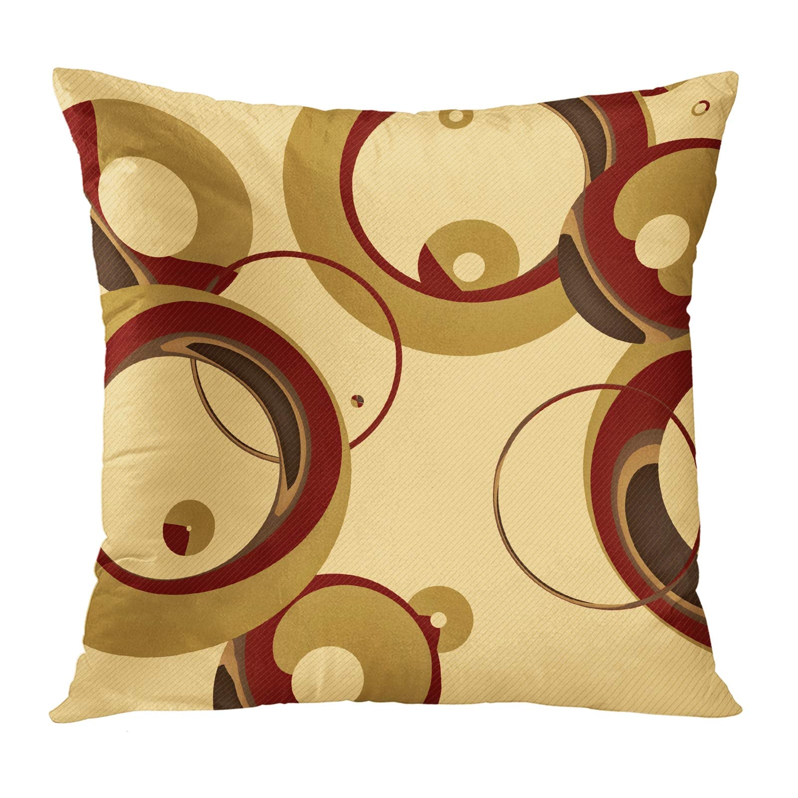 Emvency Throw Pillow Cover Colorful Circle Modern Bubbles Tan Circles Decorative Pillow Case Home Decor Square 20 X 20 Inch Pill