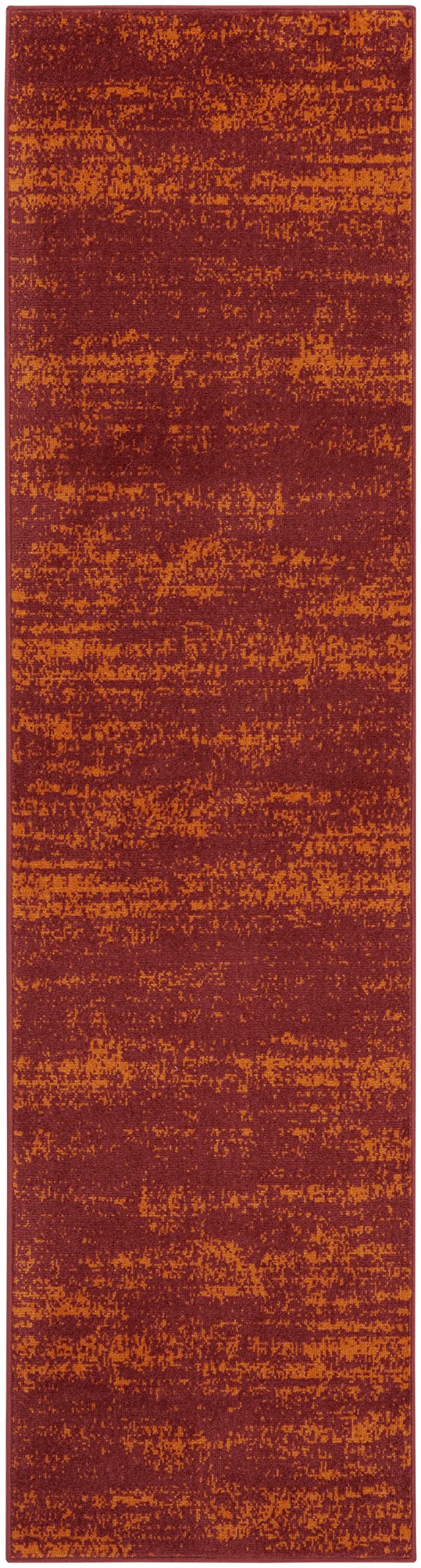 Nourison Essentials Indoor/Outdoor Solid Abstract Red 2' X 6' Area Rug, Easy Cleaning, Non Shedding, Bed Room, Living Room, Dining Room, Backyard, Deck, Patio (2X6)