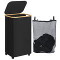 iEGrow 110L Laundry Basket with Wheels,Clothes Hamper for Laundry,Laundry Hamper with Lid and Inner Bag, for Laundry Room, Bedro