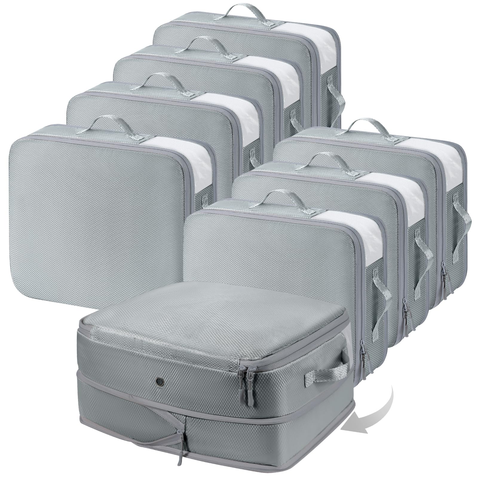 DIMJ Compression Storage Bags 8 Pack, Clothes Storage Organizer for Blanket, Sweater, Closet, Sheet Storage Organizer Compressio