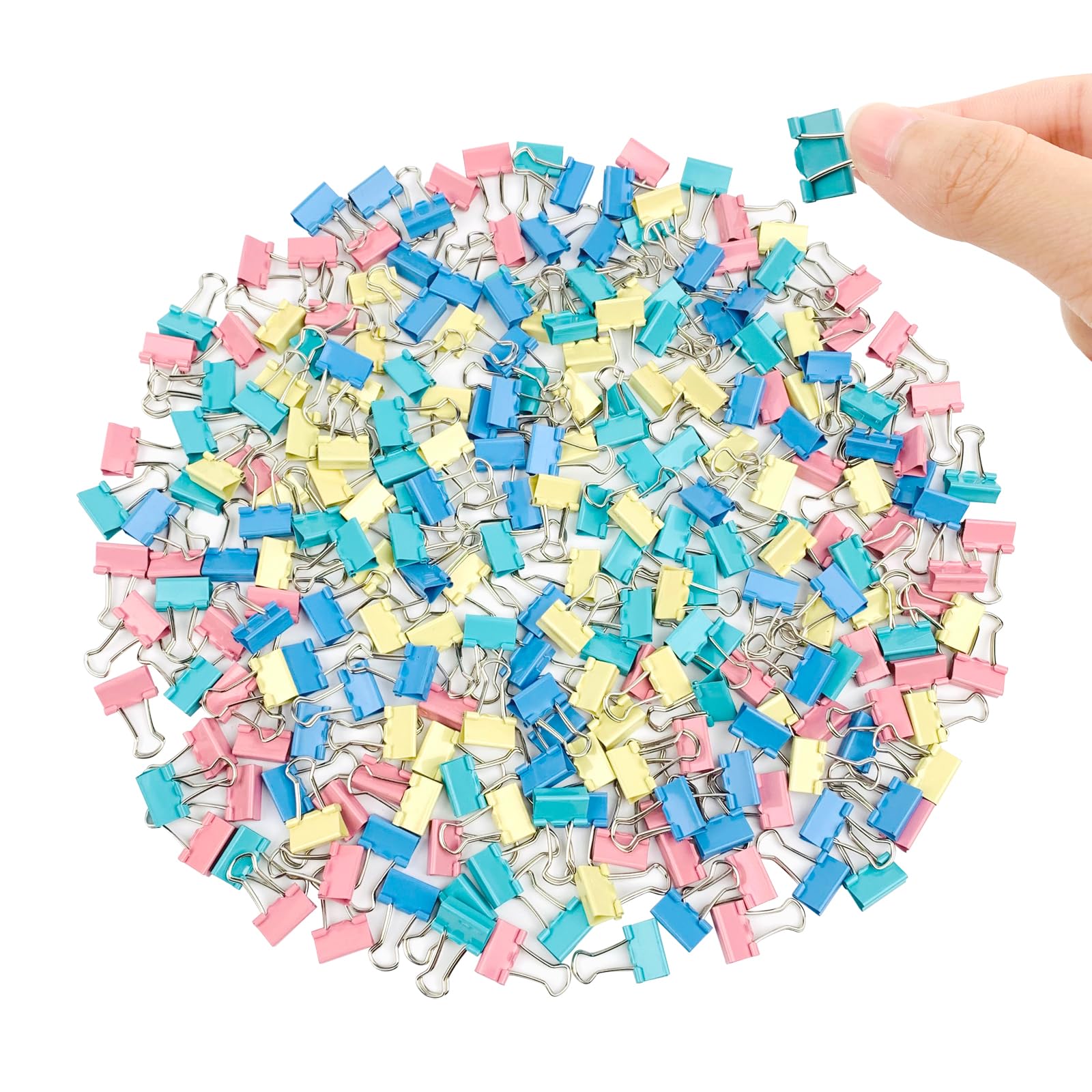 Ykimok 240-Pack Mini Binder Clips In 4 Colors (Blue, Yellow, Red, Green), 15Mm/0.6-Inch Small Paper Clips For Home, School, Offi