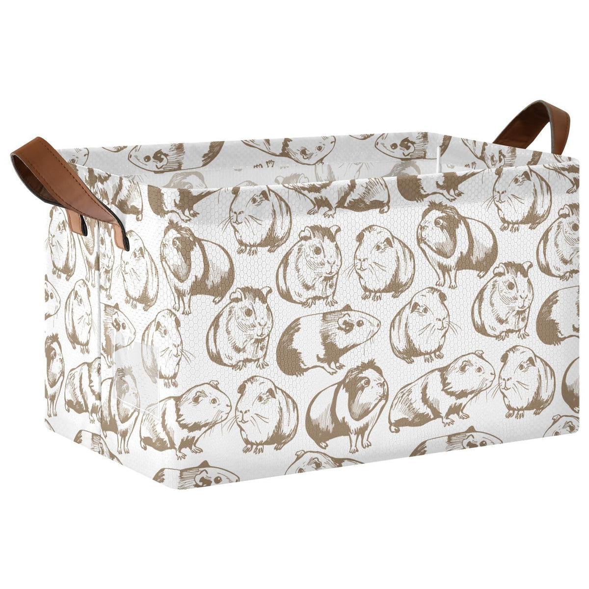 Yasala Shelf Basket Guinea Pig Vintage Foldable Nursery Storage Bin Organizer Closet Bin with Handle Clothes Container Laundry H