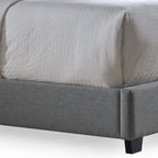 Baxton Studio Katherine Contemporary Espresso Fabric Nail Head Trim Wingback Bed, King, Grey