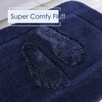 Lochas Bathroom Rug Set, 2 Piece Including 34X20 U-Shaped Toilet Mat, Soft Microfiber, Non Slip, Quick Dry, Absorbent, Machine W